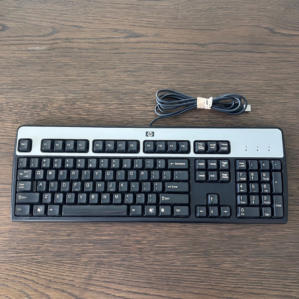 HP KU-0316 104-Key Wired USB Standard Desktop Keyboard 434821 001 002 007 Silver